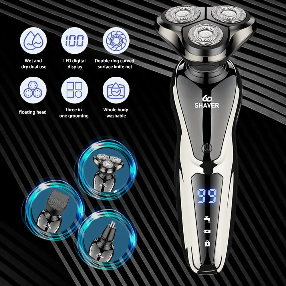 Volt & Blade 6D floating-blade electric shaver on clean white background